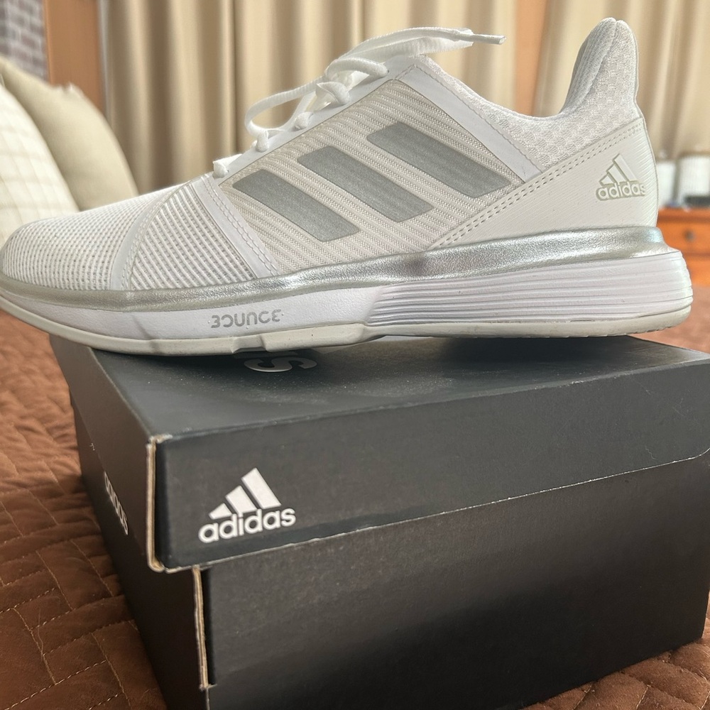 Adidas White and Gray Athletic Shoes